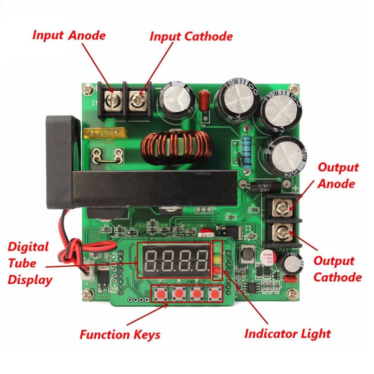 Modulo boost regolabile DC-DC 900W con display digitale