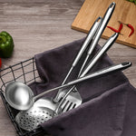 Utensile da cucina con manico cavo ispessito in acciaio inossidabile 304, stile:, Spatula, Soup Spoon, Slotted Spoon, Slotted Shovel