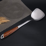 Attrezzatura da cucina per la casa con manico in legno in acciaio inossidabile 304, stile:, Fried Spatula, Soup Spoon, Slotted Shovel, Slotted Spoon