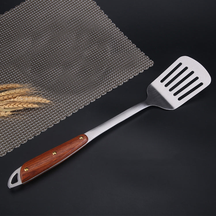 Attrezzatura da cucina per la casa con manico in legno in acciaio inossidabile 304, stile:, Fried Spatula, Soup Spoon, Slotted Shovel, Slotted Spoon