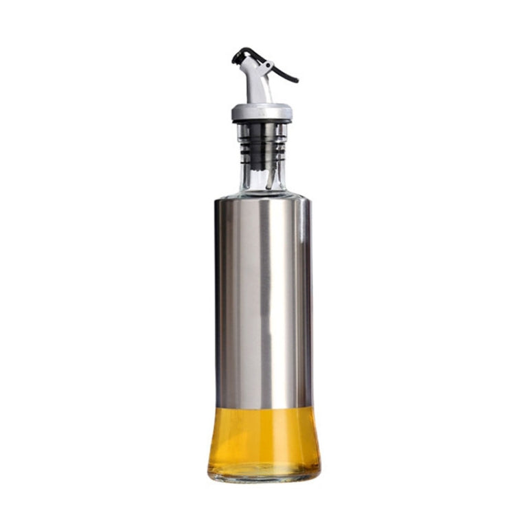 Set 4 bottiglie olio vetro e acciaio inox 200-500ml