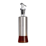 Bottiglia di olio di vetro in acciaio inossidabile da 4 pezzi Bottiglia di condimento pressata da cucina, 200ml, 300ml, 500ml