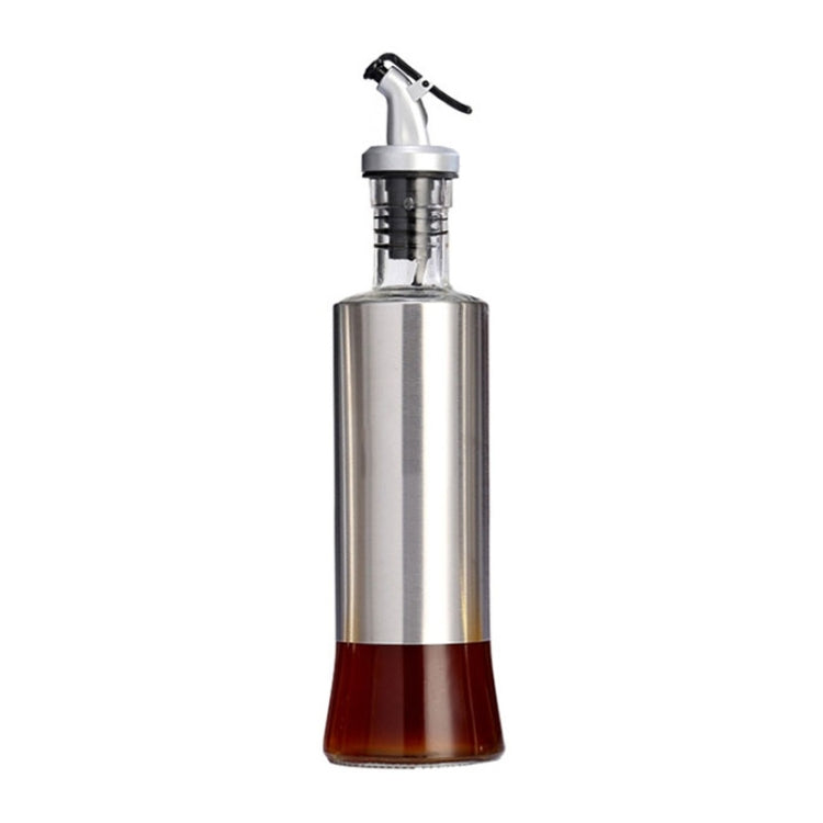 Bottiglia di olio di vetro in acciaio inossidabile da 4 pezzi Bottiglia di condimento pressata da cucina, 200ml, 300ml, 500ml