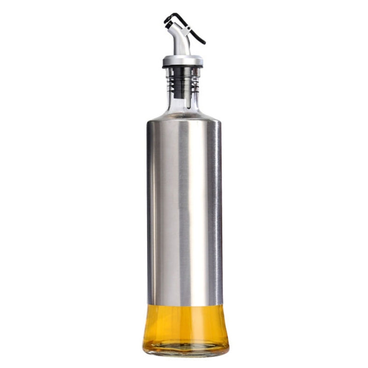 Bottiglia di olio di vetro in acciaio inossidabile da 4 pezzi Bottiglia di condimento pressata da cucina, 200ml, 300ml, 500ml