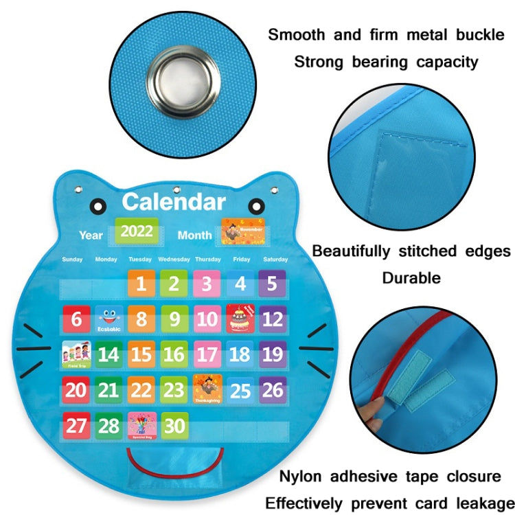 Borsa da appendere per calendario con testa di gatto, Cat Head Calendar