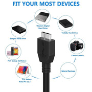 Cavo dati USB 3.0 maschio a micro USB HDD per HDD mobile esterno, lunghezza cavo: 1,8 m