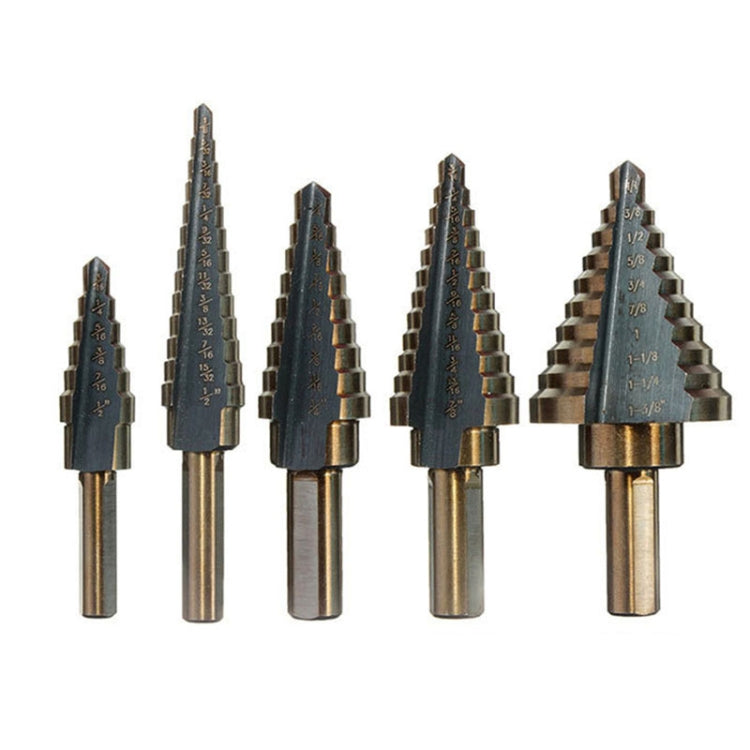 Punta da trapano Pagoda Punta da trapano per scale con manico triangolare in acciaio ad alta velocità, 5 In 1 / Set Stairs Drill Bit