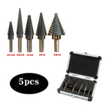 Punta da trapano Pagoda Punta da trapano per scale con manico triangolare in acciaio ad alta velocità, 5 In 1 / Set Stairs Drill Bit