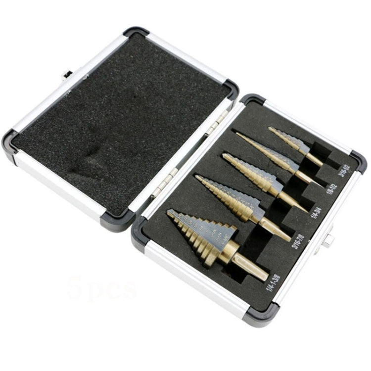 Punta da trapano Pagoda Punta da trapano per scale con manico triangolare in acciaio ad alta velocità, 5 In 1 / Set Stairs Drill Bit