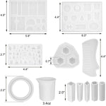129 in 1 set di stampi in silicone per resina epossidica con ciondolo collana gemma tempo, Necklace Mold Set
