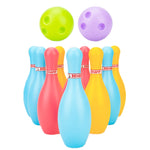 Set 3 giocattoli bowling in plastica per bambini