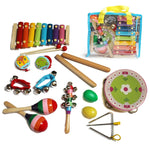 Set percussione Orff in legno per bambini 14 pezzi