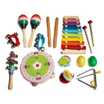 Set percussione Orff in legno per bambini 14 pezzi