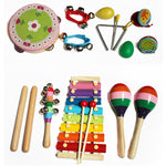 Set percussione Orff in legno per bambini 14 pezzi