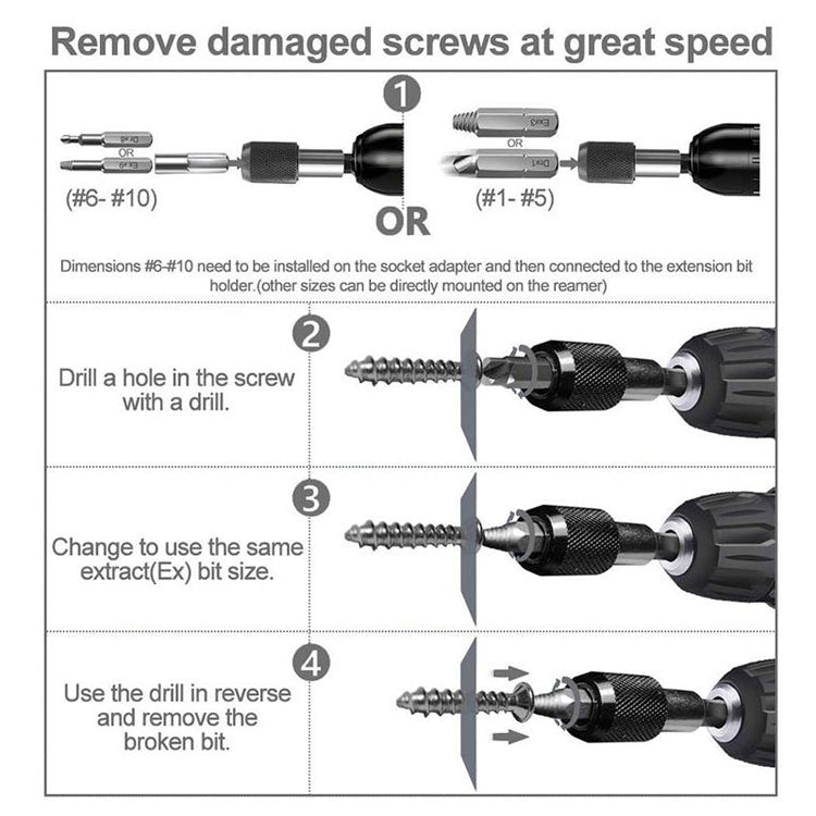 22 PCS / Set Screw Takeout Strumento di rimozione del refrigerante anti-dente in acciaio ad alta velocità, Anti-Tooth Refrigerant Removal Tool