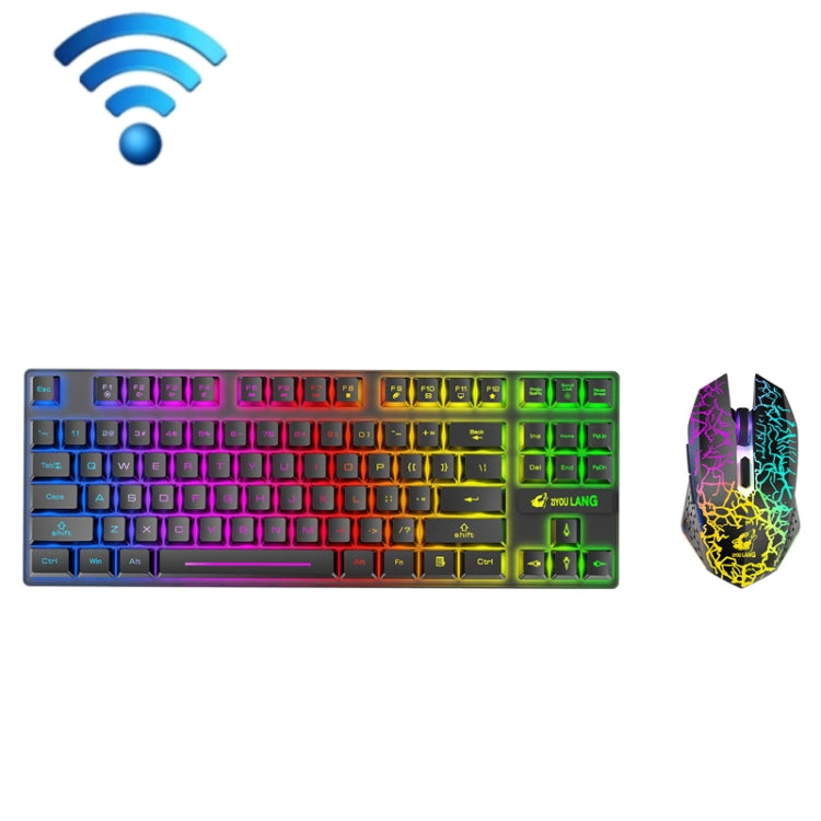 Set tastiera e mouse wireless luminosi ZIYOU LANG T87, T87 Black, T87 White, T87 Blue