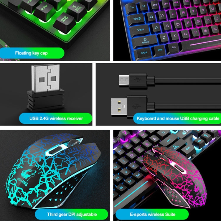 Set tastiera e mouse wireless luminosi ZIYOU LANG T87, T87 Black, T87 White, T87 Blue