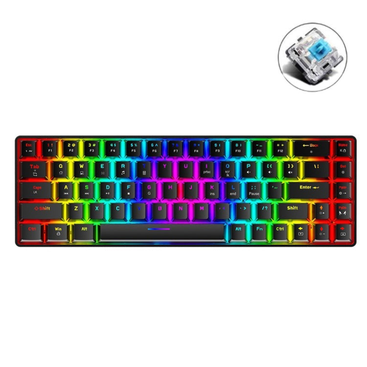 ZIYOU LANG T8 Tastiera meccanica da gioco luminosa RGB a 68 tasti, lunghezza cavo: 1,6 m, T8 Black Green Shaft, T8 Black Tea Shaft, T8 White Green Shaft, T8 White Red Shaft, T8 Blue Green Shaft, T8 Pink Green Shaft, T8 Purple Green Shaft