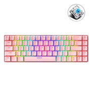 ZIYOU LANG T8 Tastiera meccanica da gioco luminosa RGB a 68 tasti, lunghezza cavo: 1,6 m, T8 Black Green Shaft, T8 Black Tea Shaft, T8 White Green Shaft, T8 White Red Shaft, T8 Blue Green Shaft, T8 Pink Green Shaft, T8 Purple Green Shaft