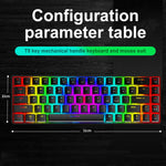 ZIYOU LANG T8 Tastiera meccanica da gioco luminosa RGB a 68 tasti, lunghezza cavo: 1,6 m, T8 Black Green Shaft, T8 Black Tea Shaft, T8 White Green Shaft, T8 White Red Shaft, T8 Blue Green Shaft, T8 Pink Green Shaft, T8 Purple Green Shaft
