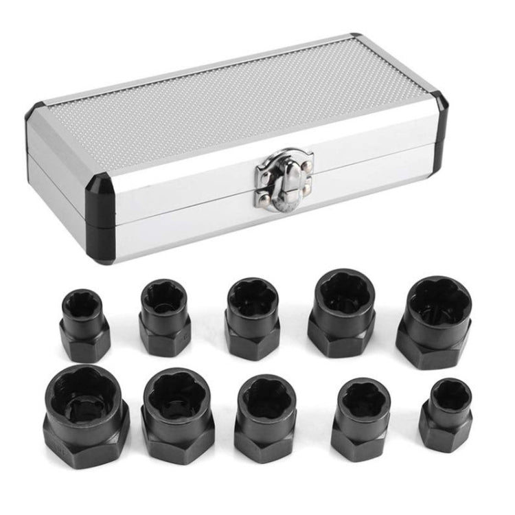 10 PCS / Set Estrattore per dadi Strumento per la rimozione di viti Rompi l'estrattore per bulloni, High, Short