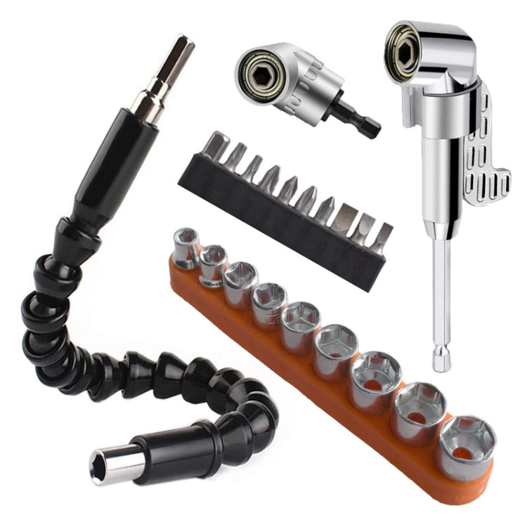 Set 22 pezzi cacciaviti angolo con asta flessibile e bit esagonal