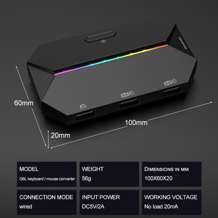 ZIYOU LANG G6L Convertitore da gamepad a tastiera mouse per Nintendo Switch / Xbox / PS4, specifica:, Host, Host + K15 + V1 + Red Pad, Host + K15 + M8 + Red Pad