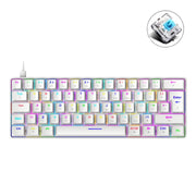 ZIYOU LANG T60 Tastiera cablata meccanica luminosa RGB a 62 tasti, lunghezza cavo: 1,5 m, T60 Black Green Shaft, T60 Black Tea Shaft, T60 White Green Shaft, T60 White Red Shaft, T60 Blue Green Shaft, T60 Blue Red Shaft