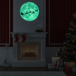 30cm Luminous Moon Wall Sticker Murale fluorescente, Elk Sled, Swing Under The Tree, Airplane, Moon Castle, Tree Branches