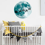30cm Luminous Moon Wall Sticker Murale fluorescente, Elk Sled, Swing Under The Tree, Airplane, Moon Castle, Tree Branches