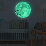 30cm Luminous Moon Wall Sticker Murale fluorescente, Elk Sled, Swing Under The Tree, Airplane, Moon Castle, Tree Branches
