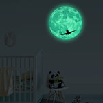 30cm Luminous Moon Wall Sticker Murale fluorescente, Elk Sled, Swing Under The Tree, Airplane, Moon Castle, Tree Branches