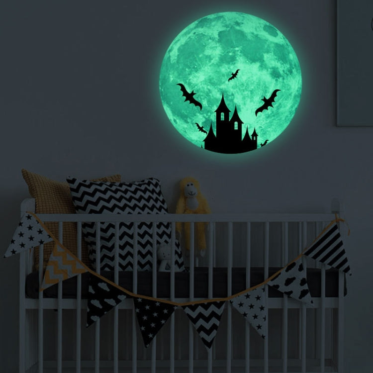 30cm Luminous Moon Wall Sticker Murale fluorescente, Elk Sled, Swing Under The Tree, Airplane, Moon Castle, Tree Branches