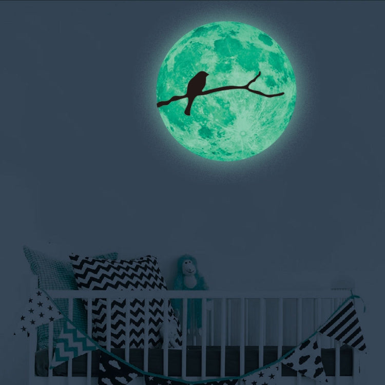 30cm Luminous Moon Wall Sticker Murale fluorescente, Elk Sled, Swing Under The Tree, Airplane, Moon Castle, Tree Branches