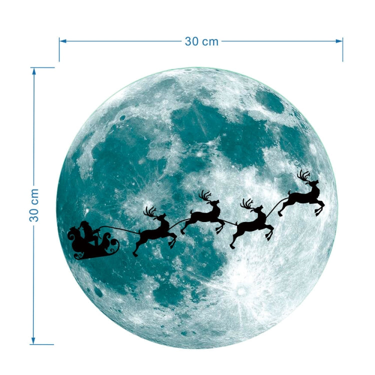30cm Luminous Moon Wall Sticker Murale fluorescente, Elk Sled, Swing Under The Tree, Airplane, Moon Castle, Tree Branches