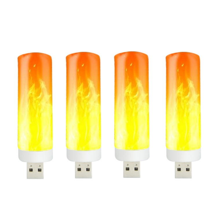 Lampada a fiamma LED USB effetto candela 4 pezzi