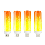 Lampada a fiamma imitazione LED a lume di candela USB da 4 pezzi, 4 PCS Flame Lamp