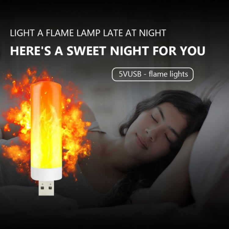 Lampada a fiamma imitazione LED a lume di candela USB da 4 pezzi, 4 PCS Flame Lamp