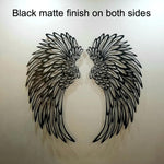 Decorazione da appendere alla parete con ali d'angelo in metallo nero inciso su entrambi i lati senza luci, 1pair 30cm Without Lights, 1pair 35cm Without Lights, 1pair 45cm Without Lights