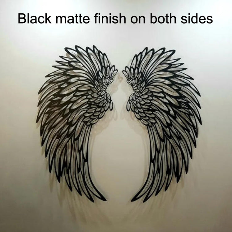 Decorazione da appendere alla parete con ali d'angelo in metallo nero inciso su entrambi i lati senza luci, 1pair 30cm Without Lights, 1pair 35cm Without Lights, 1pair 45cm Without Lights