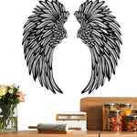 Decorazione da appendere alla parete con ali d'angelo in metallo nero inciso su entrambi i lati senza luci, 1pair 30cm Without Lights, 1pair 35cm Without Lights, 1pair 45cm Without Lights