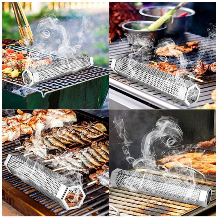 Scatola per barbecue a tubo affumicato in acciaio inossidabile 304 da 12 pollici Scatola per fumo freddo all'aperto, stile:, Only Tube, Tube + Brush + Hook