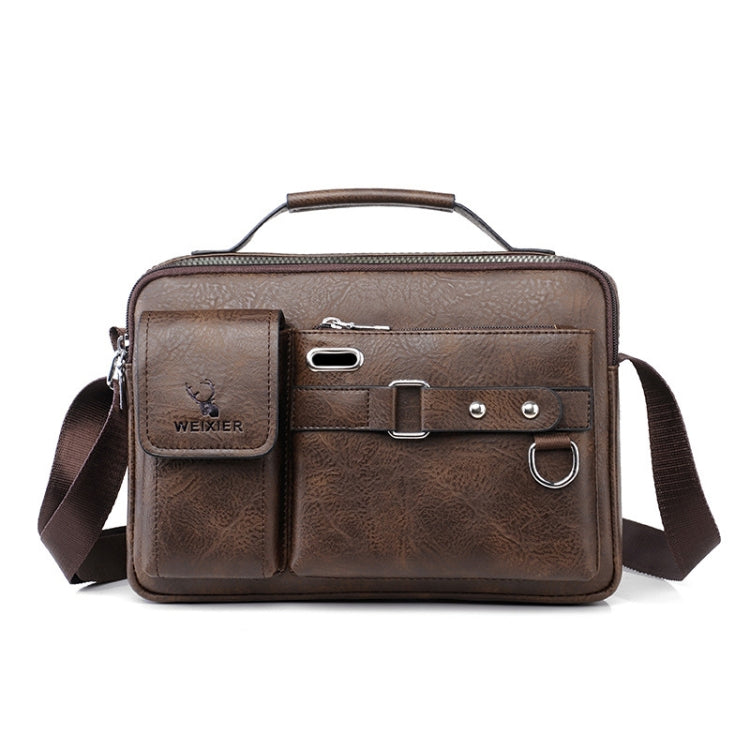 WEIXIER D235 Borsa a tracolla da uomo portatile in pelle PU