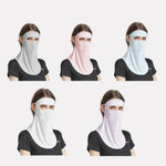 GOLOVEJOY Summer Ice Silk Sunscreen Face Shield Ladies Outdoor Neck Protection Veil, Neck Protection Pink, Neck Protection Gray, Neck Protection Blue, Neck Protection White, Neck Protection Purple