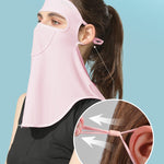 GOLOVEJOY Summer Ice Silk Sunscreen Face Shield Ladies Outdoor Neck Protection Veil, Neck Protection Pink, Neck Protection Gray, Neck Protection Blue, Neck Protection White, Neck Protection Purple
