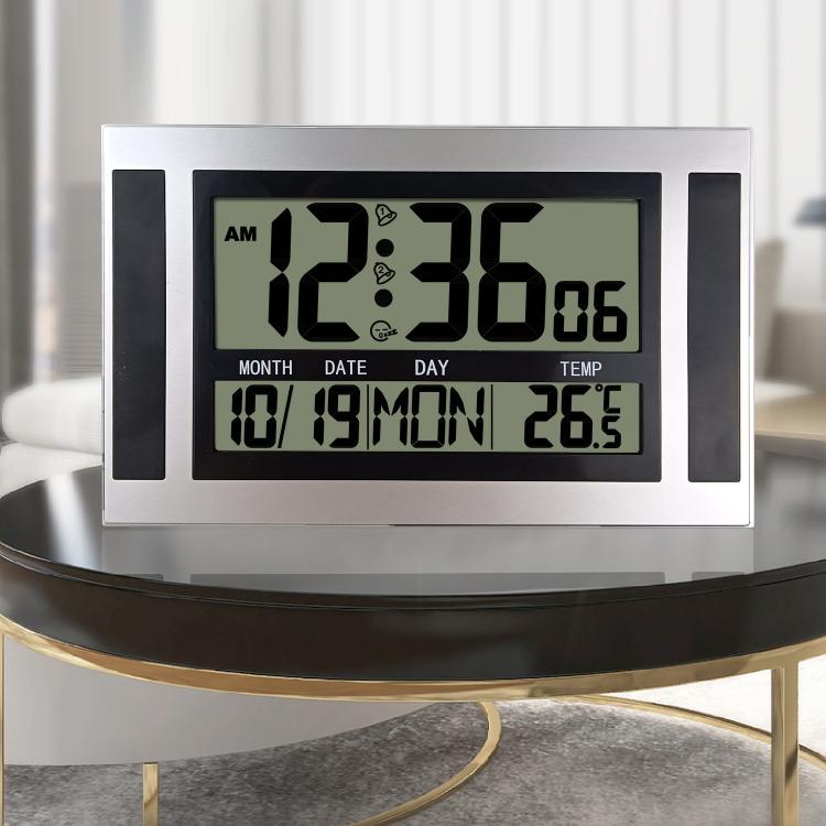 Orologio da parete LCD a grande schermo Sveglia elettronica minimalista, Large Screen LCD