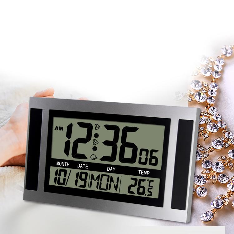 Orologio da parete LCD a grande schermo Sveglia elettronica minimalista, Large Screen LCD