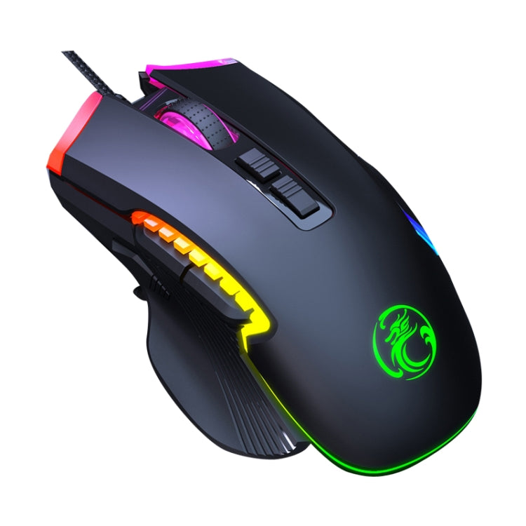 IMICE T70 Mouse da gioco cablato programmabile con illuminazione RGB a 7200 DPI a 8 pulsanti, lunghezza cavo: 1,8 m, T70