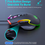 IMICE T70 Mouse da gioco cablato programmabile con illuminazione RGB a 7200 DPI a 8 pulsanti, lunghezza cavo: 1,8 m, T70