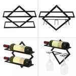 Portabottiglie da parete Cucina Sala da pranzo Appeso Bicchiere da vino Portabottiglie da vino, Wine Bottle, Hanging Cup